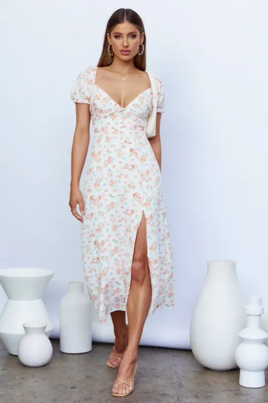 Not Too Far Midi Dress White sold by Hello Molly