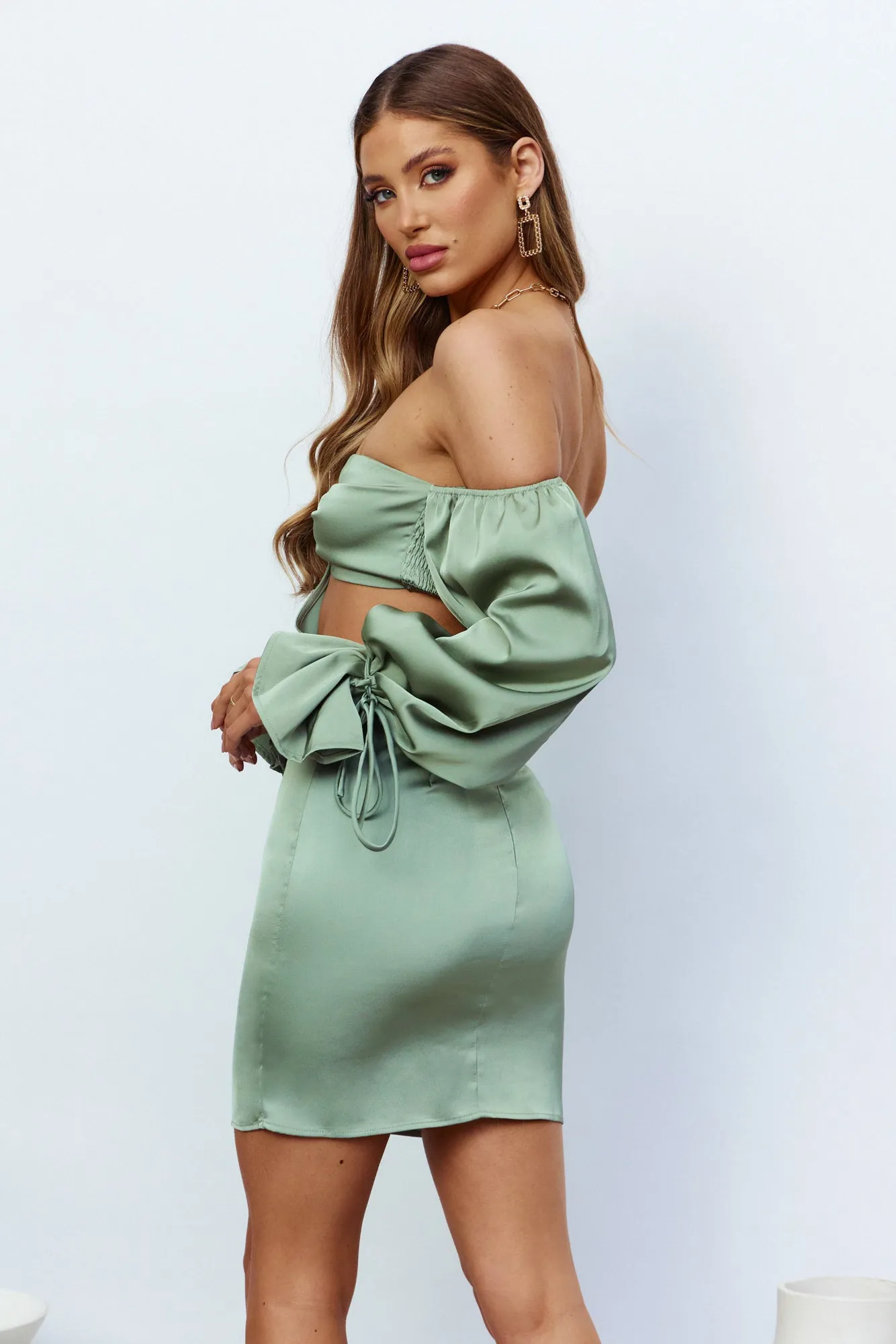 A Different Vibe Dress Sage sold by Hello Molly product image thumbnail 4