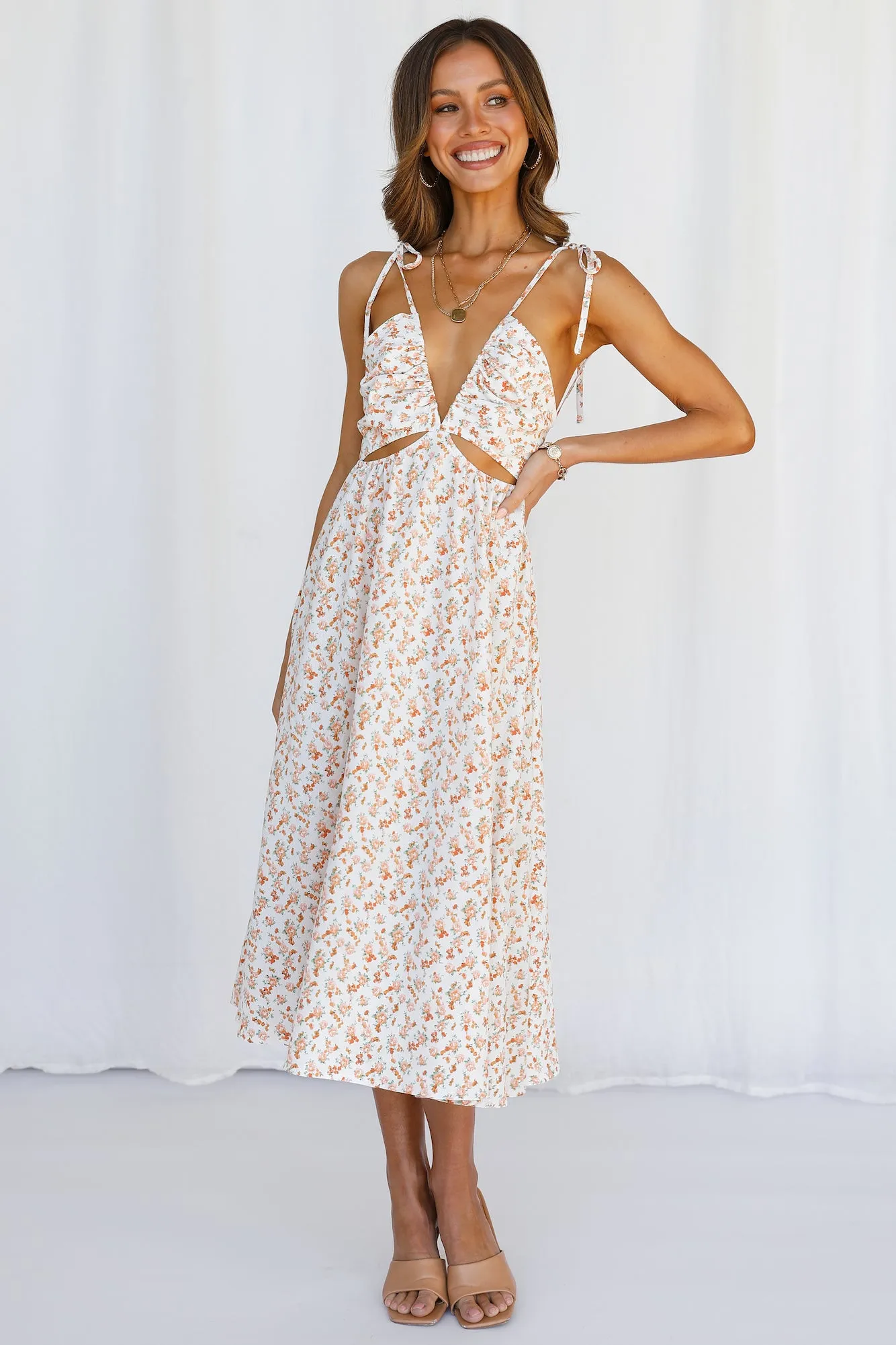 Simple And Sweet Midi Dress Orange sold by Hello Molly product image thumbnail 3