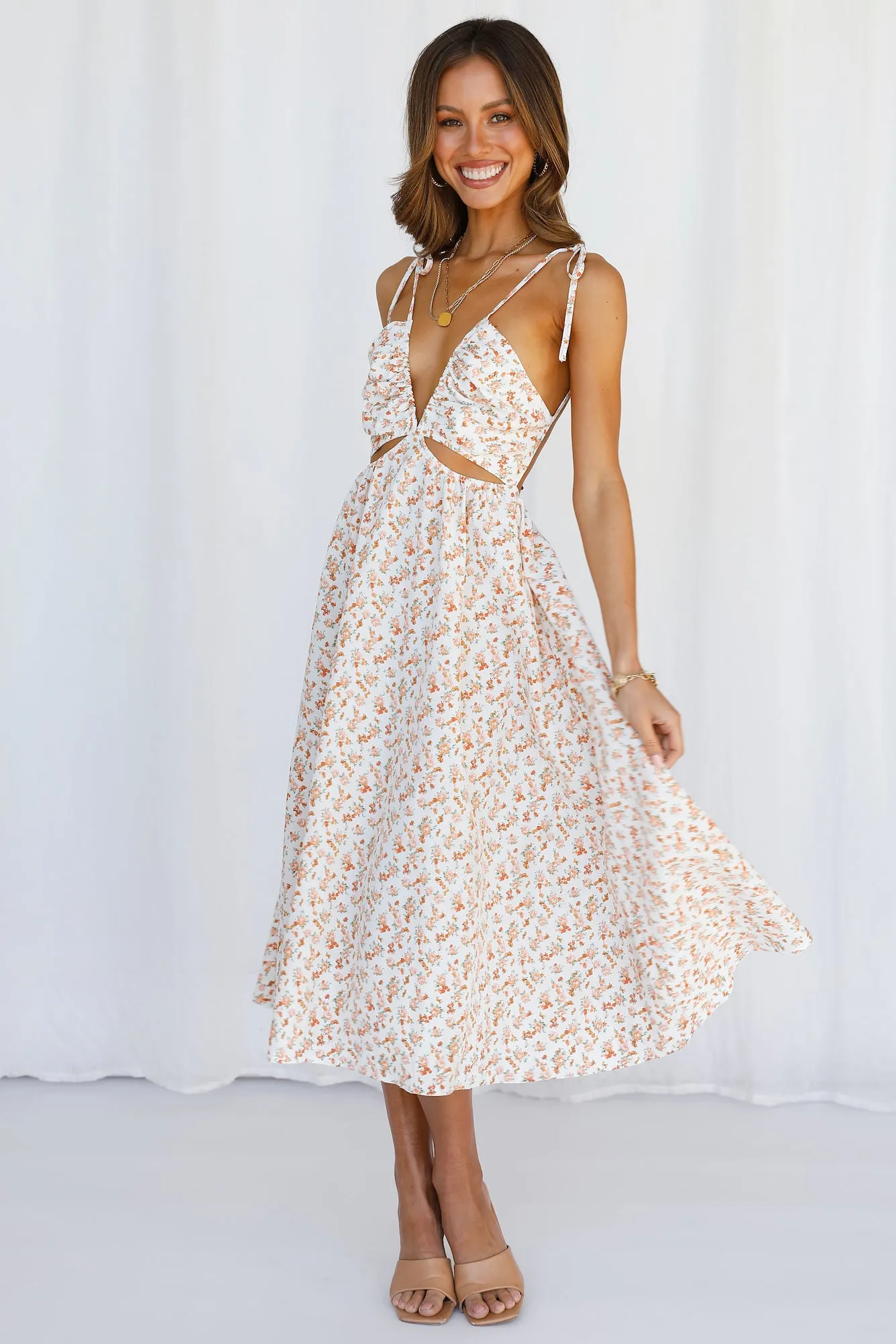 Simple And Sweet Midi Dress Orange sold by Hello Molly product image thumbnail 4