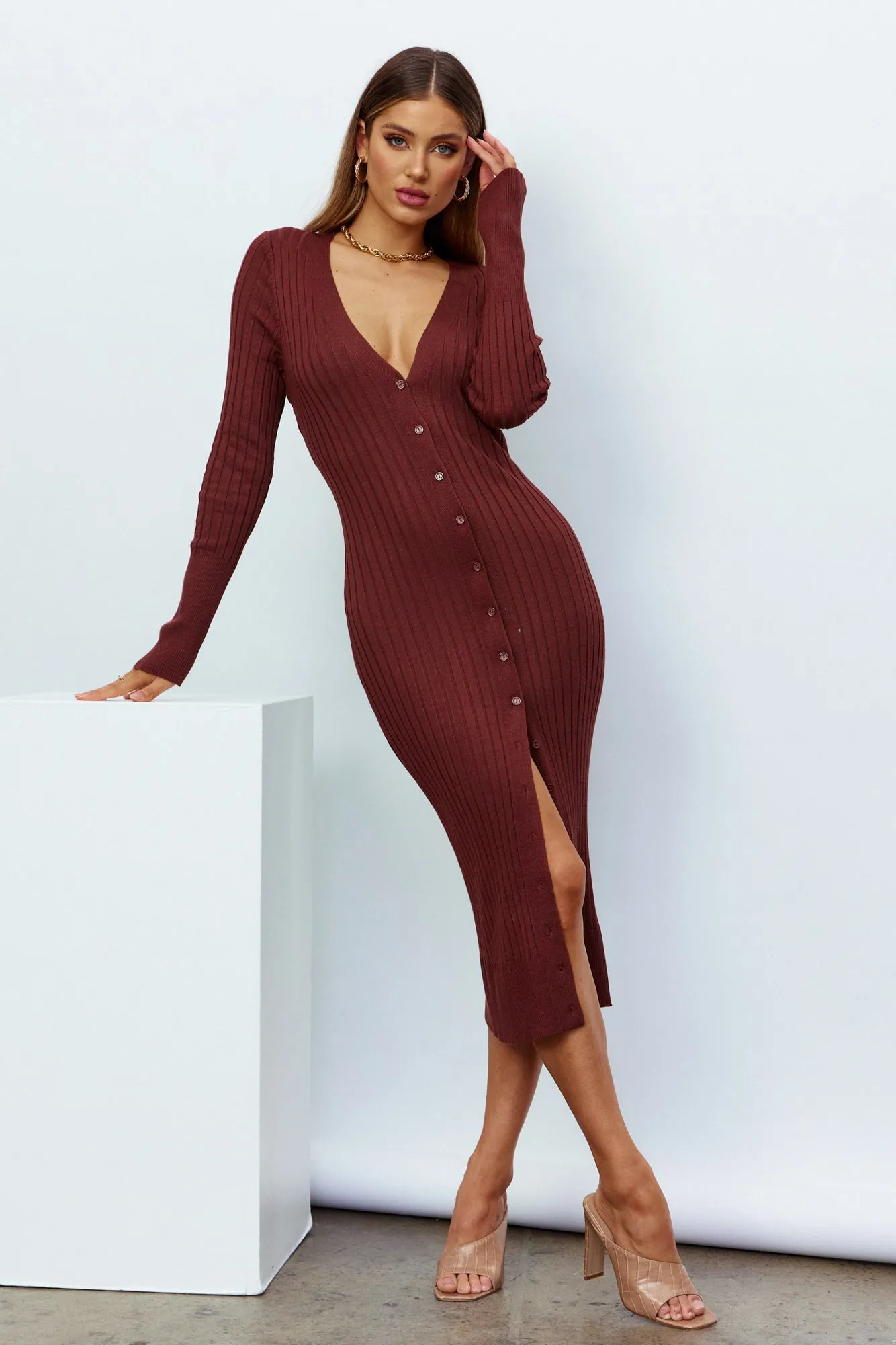 Deep Seas Maxi Dress Brown sold by Hello Molly product image thumbnail 3