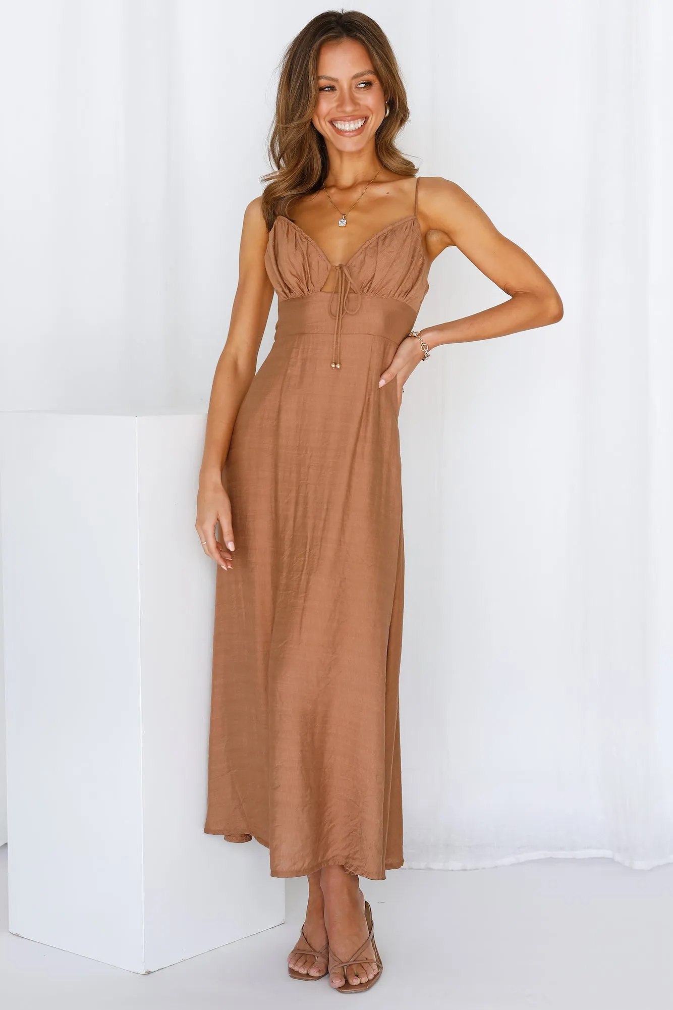 Summertime Hearts Maxi Dress Tan sold by Hello Molly product image thumbnail 3