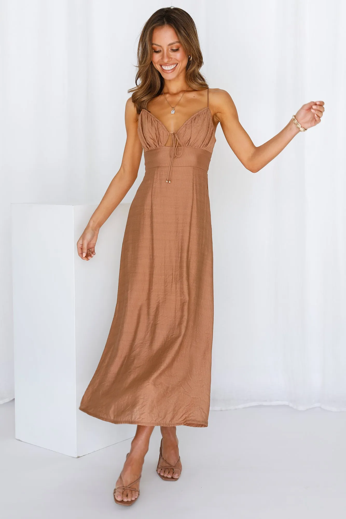 Summertime Hearts Maxi Dress Tan sold by Hello Molly product image thumbnail 4