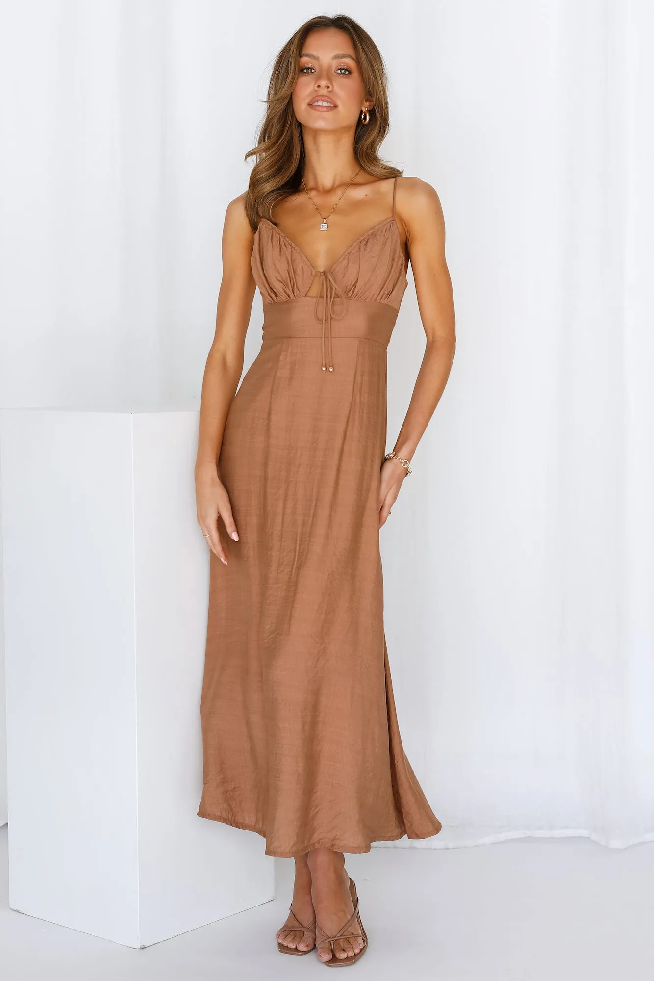 Summertime Hearts Maxi Dress Tan sold by Hello Molly product image thumbnail 2