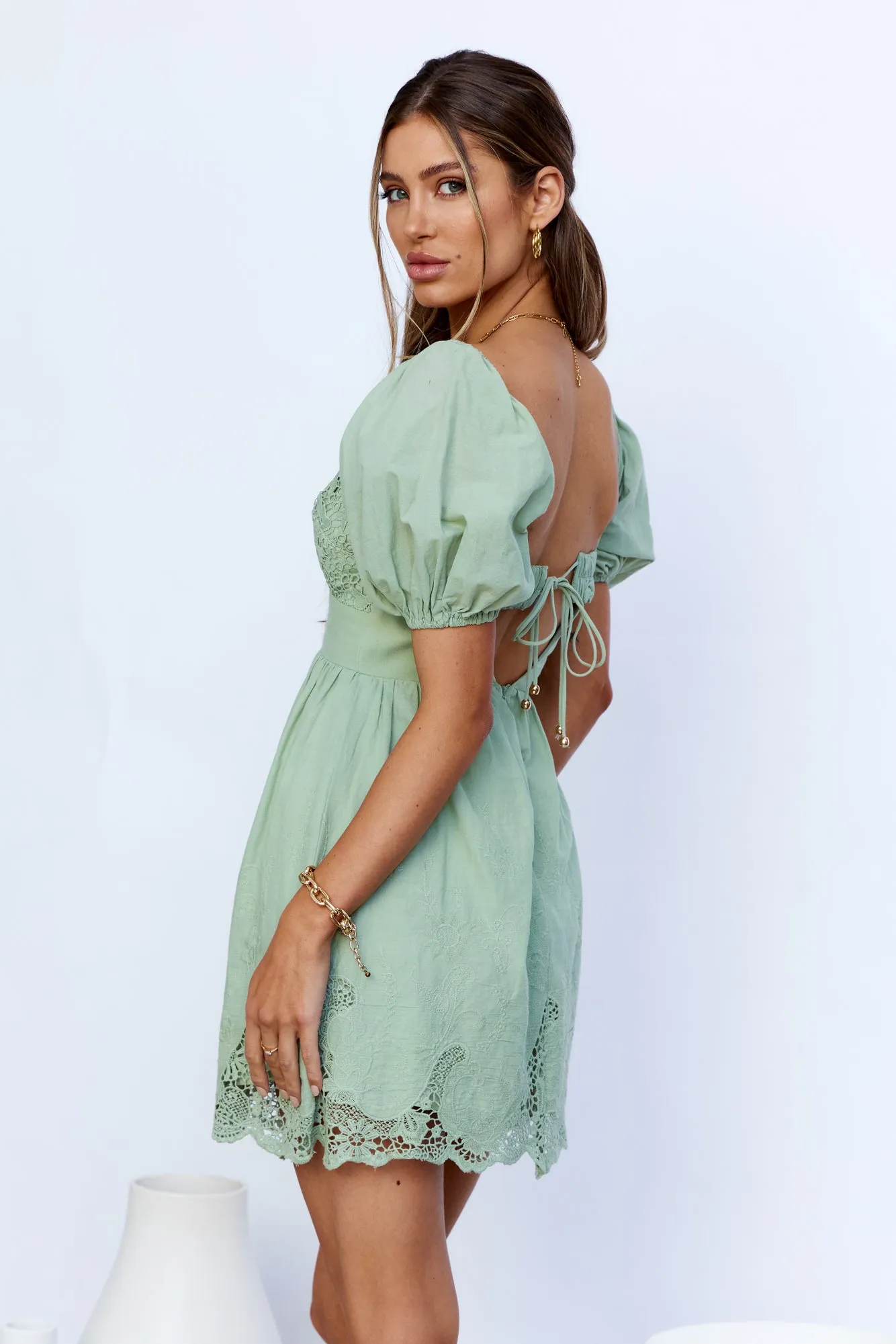 Super Sherbet Dress Sage sold by Hello Molly product image thumbnail 4