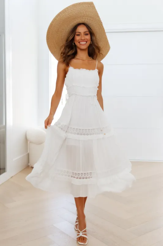 Place Of Dreams Midi Dress White sold by Hello Molly