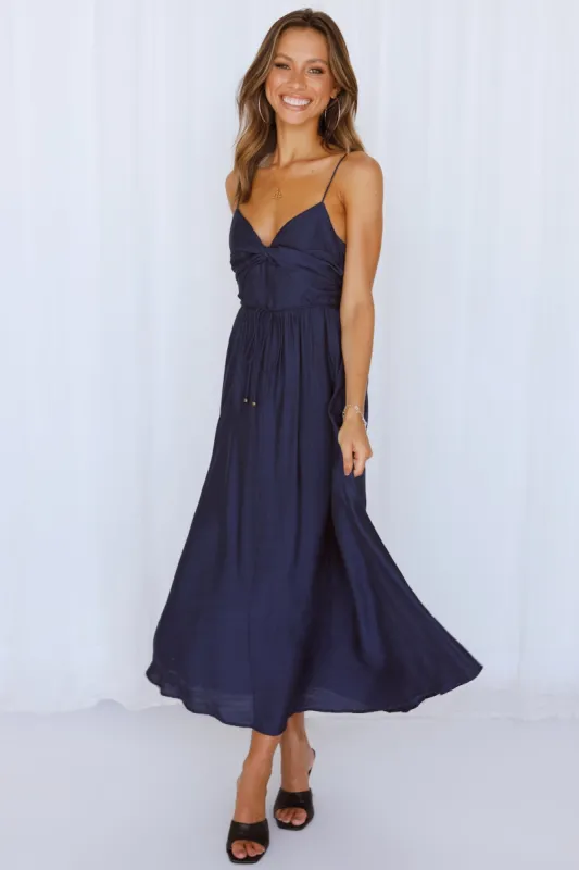 Our Next Brunch Midi Dress Navy sold by Hello Molly
