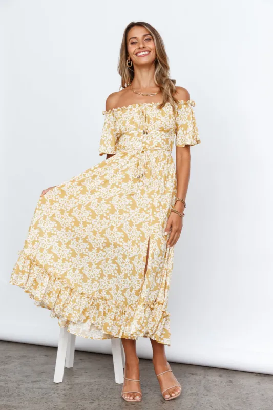 Boho Muse Midi Dress Yellow sold by Hello Molly