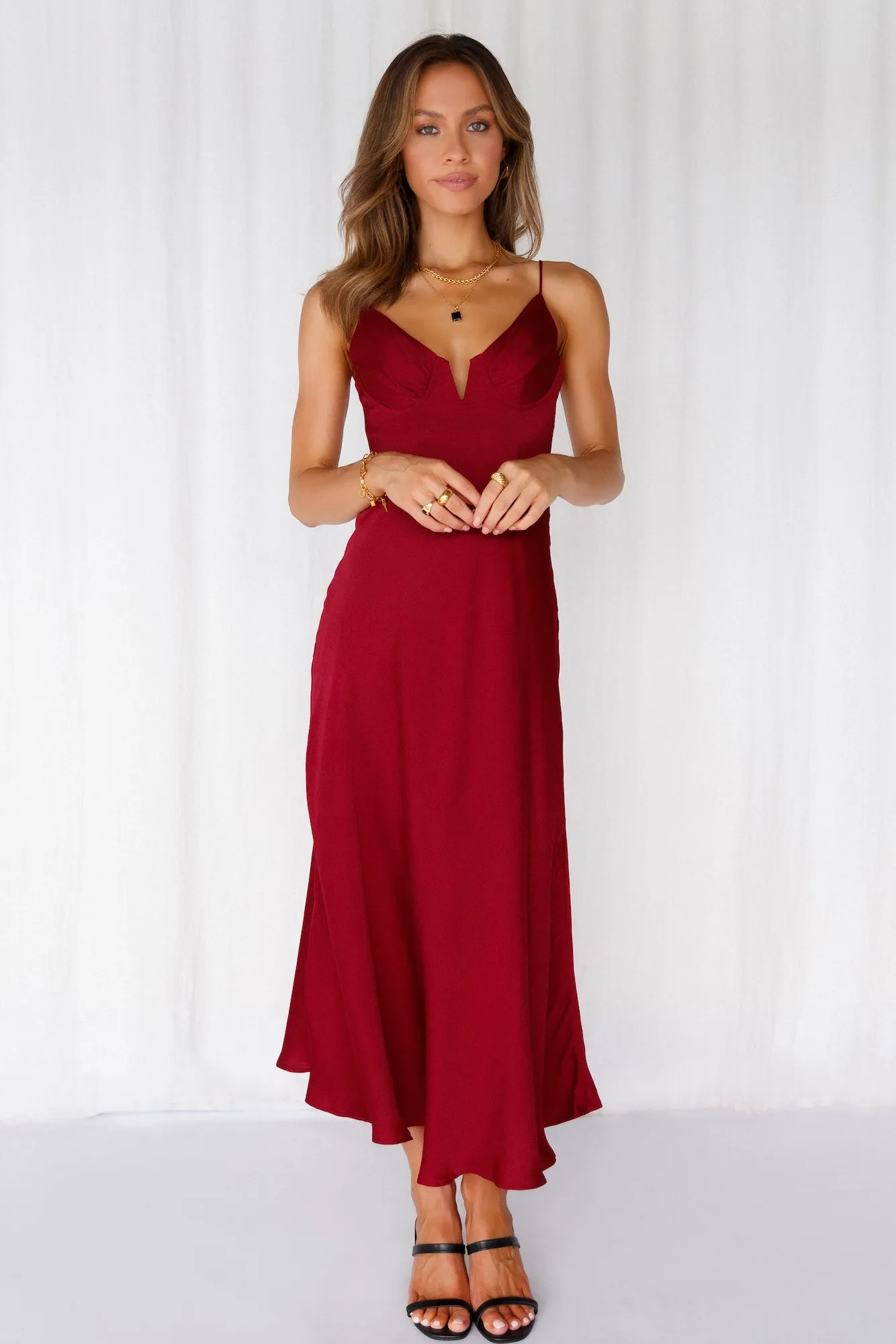 Private Kiss Midi Dress Cherry sold by Hello Molly product image thumbnail 3