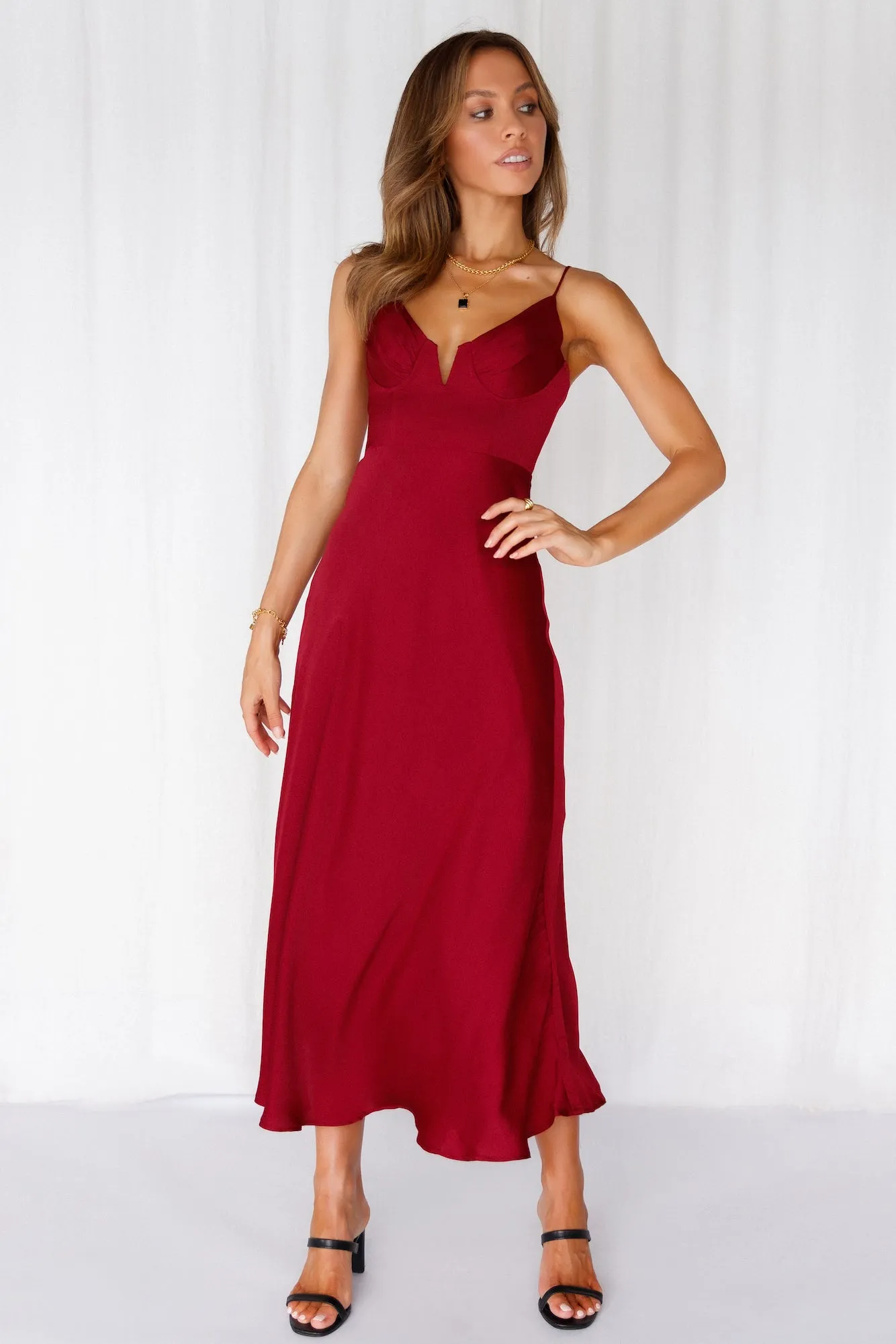 Private Kiss Midi Dress Cherry sold by Hello Molly product image thumbnail 4