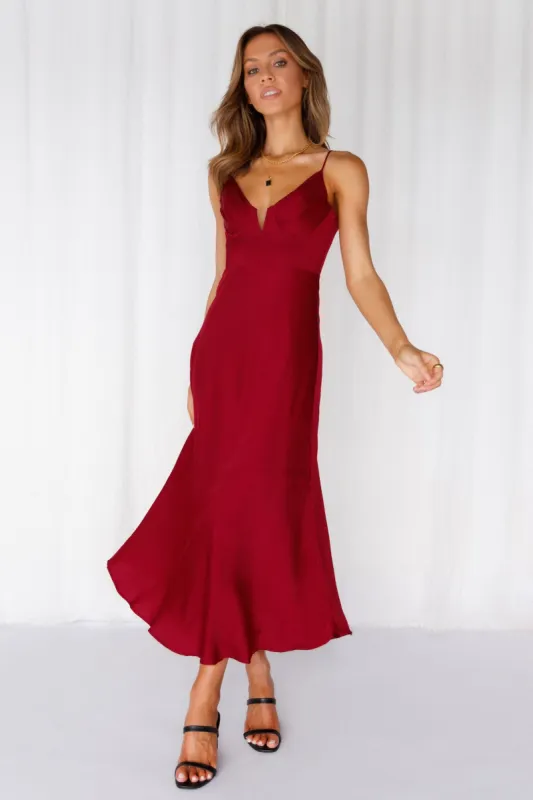 Private Kiss Midi Dress Cherry sold by Hello Molly
