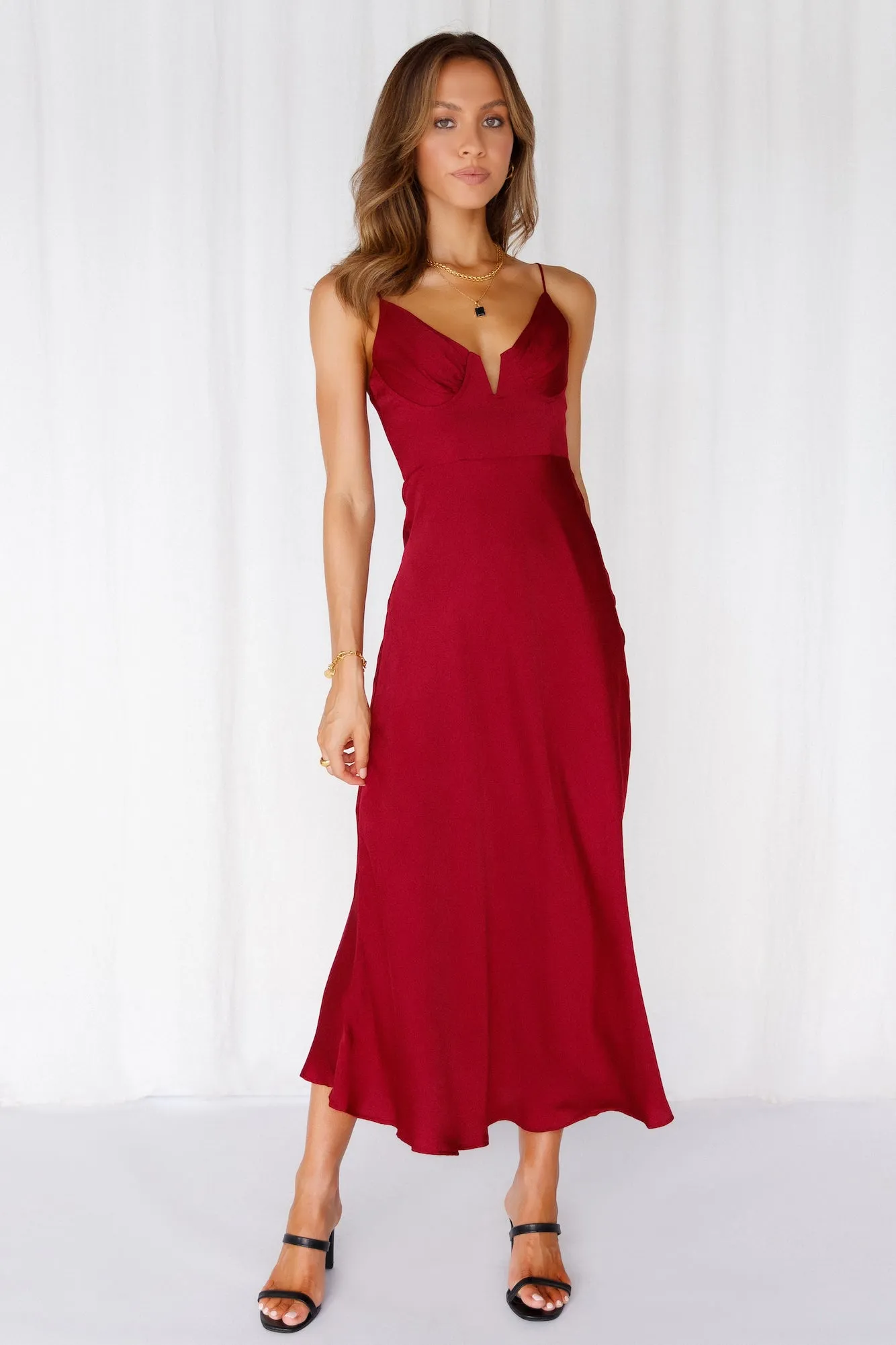 Private Kiss Midi Dress Cherry sold by Hello Molly product image thumbnail 5