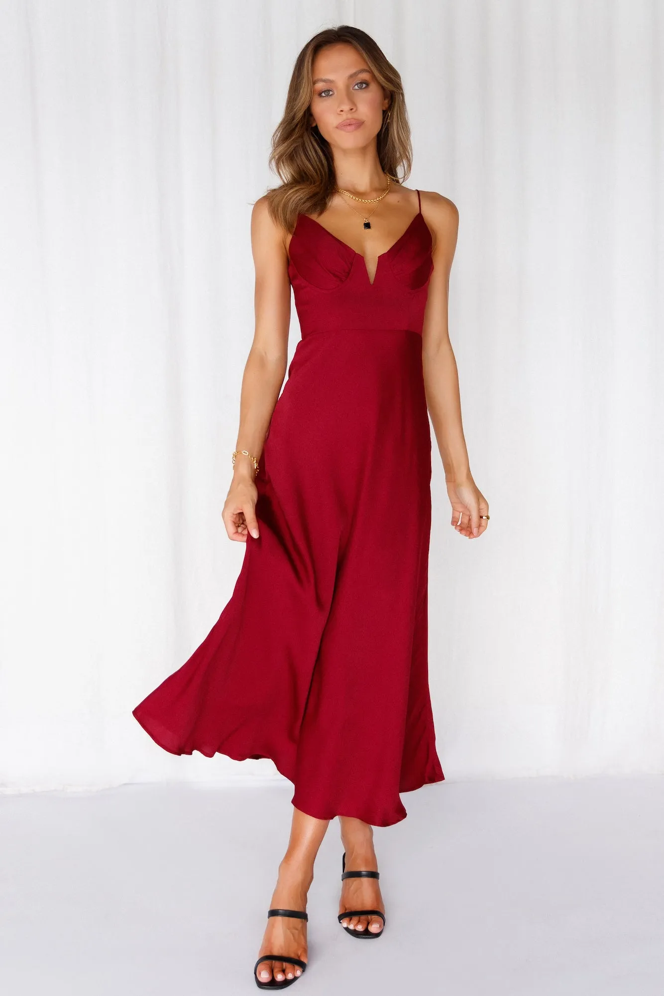 Private Kiss Midi Dress Cherry sold by Hello Molly product image thumbnail 2
