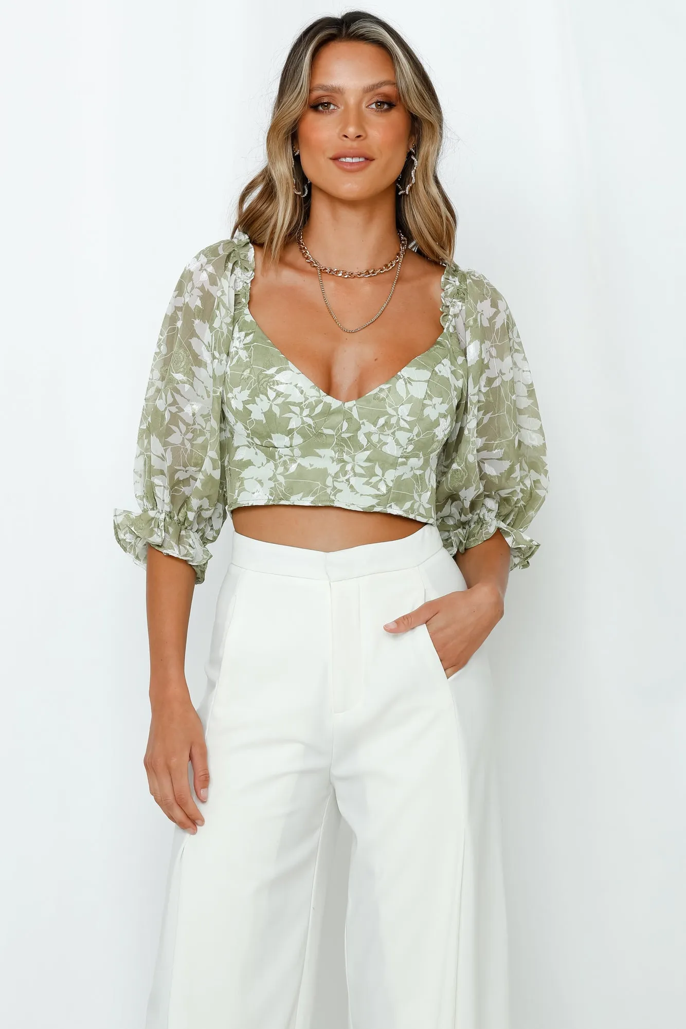 What I Want Is You Crop Olive sold by Hello Molly product image thumbnail 2