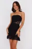 With Finesse Strapless Lace Mini Dress Black sold by Hello Molly