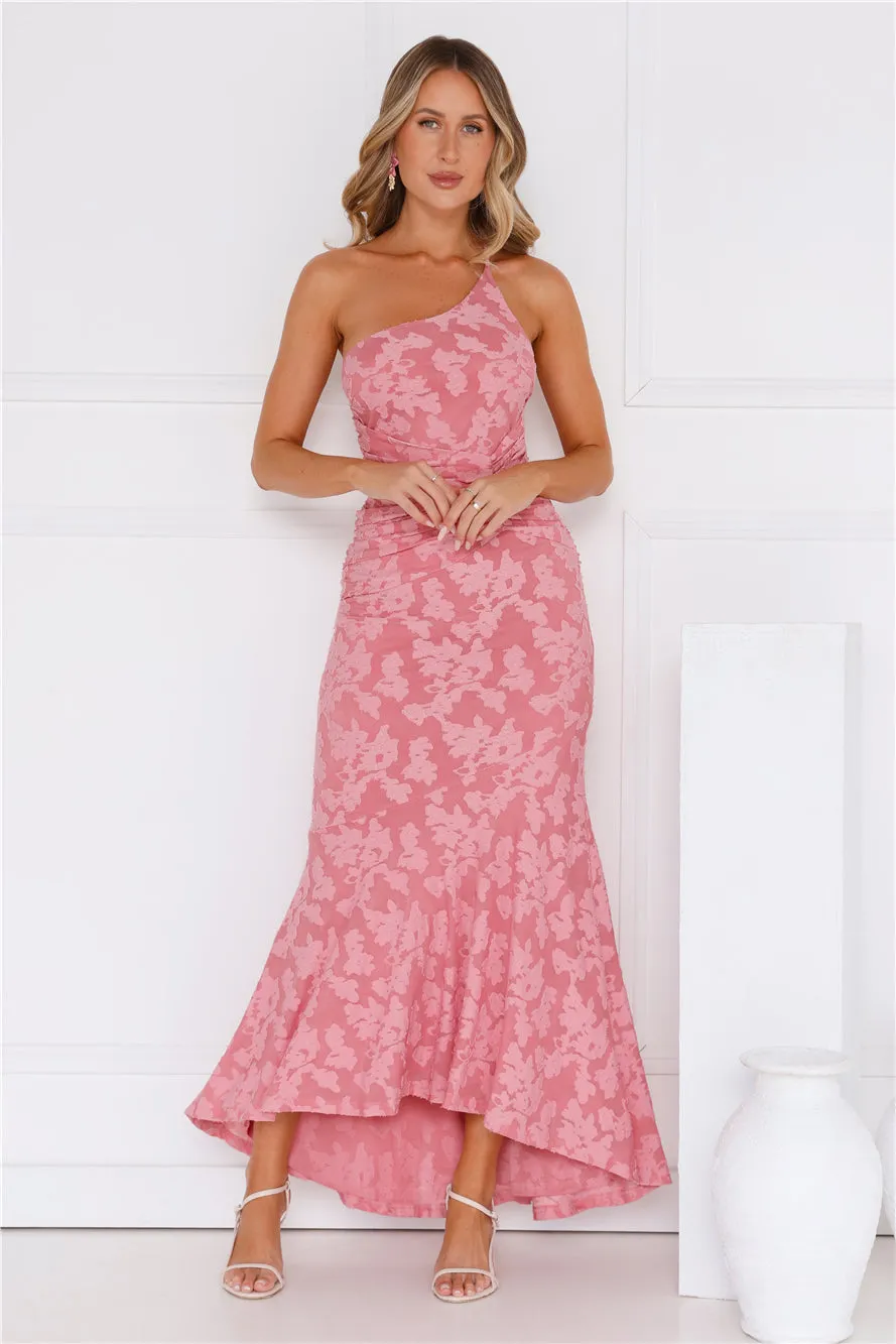 Someone Stylish One Shoulder Mesh Maxi Dress Plum sold by Hello Molly