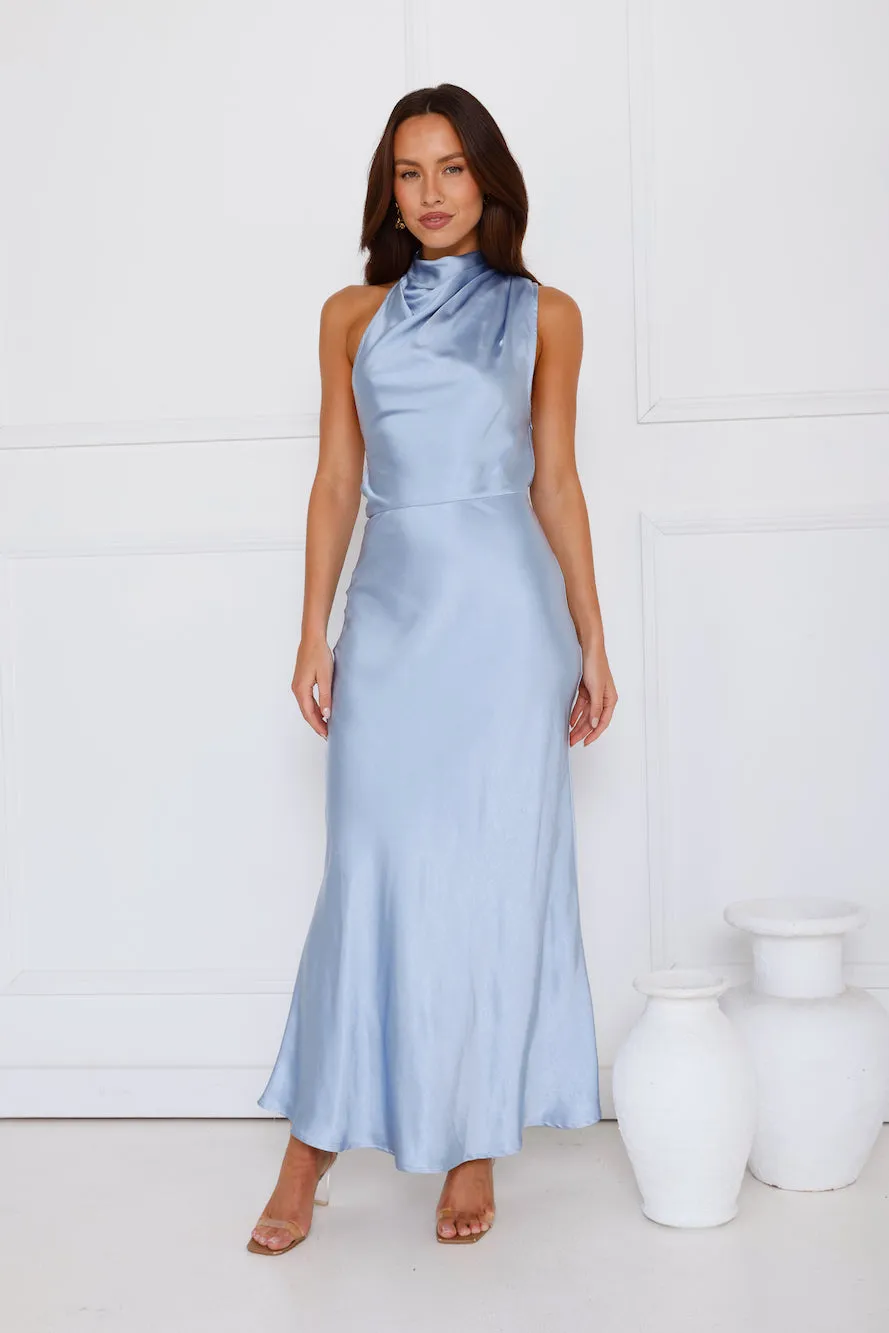 Formal Luxe Satin Maxi Dress Blue sold by Hello Molly product image thumbnail 3