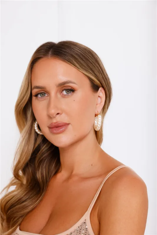 18k Gold Plated Pearl Swirl Earrings Gold sold by Hello Molly