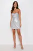Glistening Girl Strapless Sequin Mini Dress Silver sold by Hello Molly