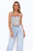 Sequin Edition Halter Corset Crop Top Silver sold by Hello Molly