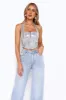 Sequin Edition Halter Corset Crop Top Silver sold by Hello Molly