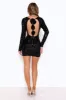 Formal Sparkle Long Sleeve Sequin Mini Dress Black sold by Hello Molly