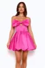 Dazzling Diva Strapless Satin Bubble Mini Dress Pink sold by Hello Molly
