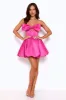 Dazzling Diva Strapless Satin Bubble Mini Dress Pink sold by Hello Molly