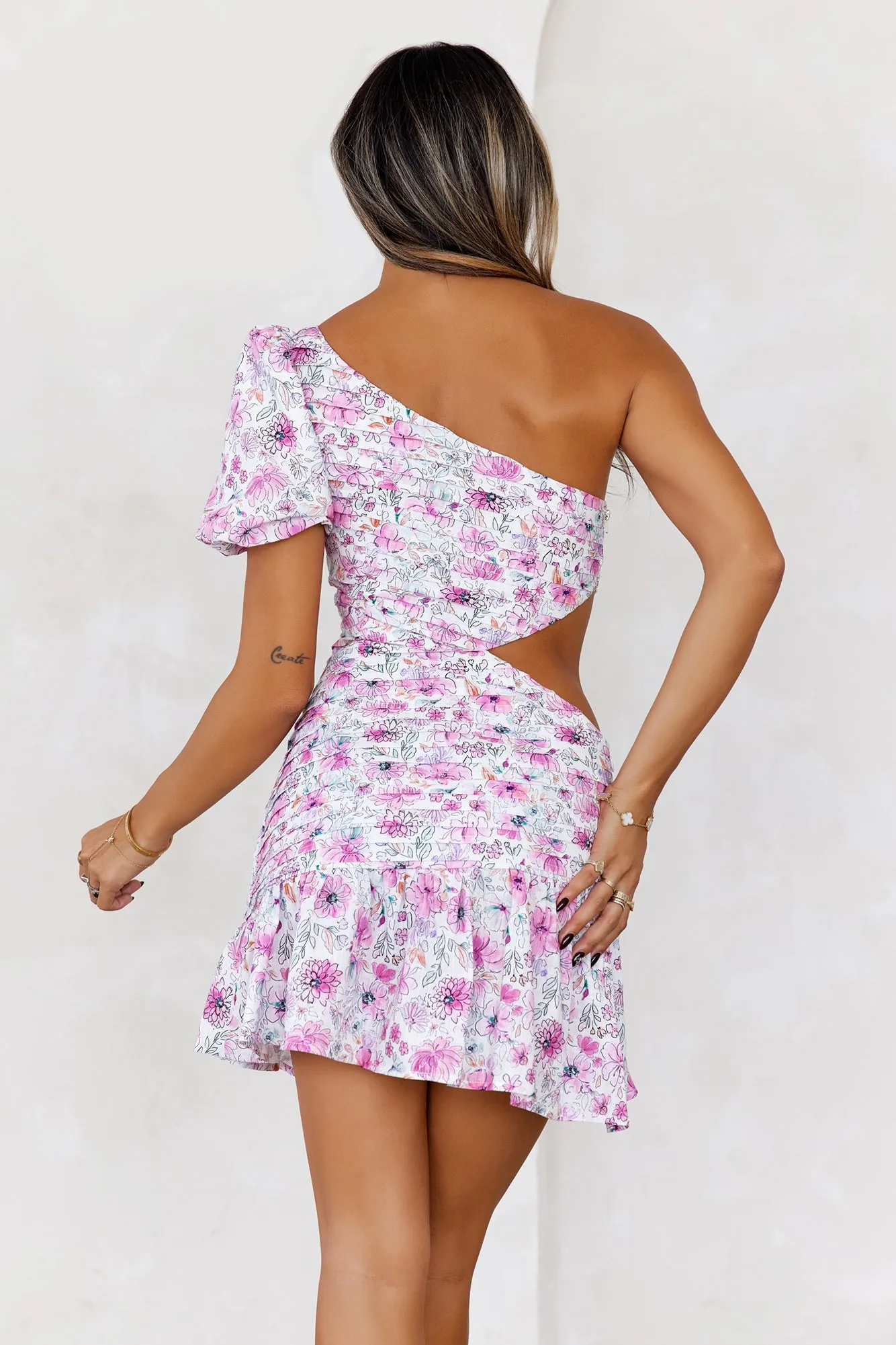 Glistens With Confidence One Shoulder Mini Dress Pink sold by Hello Molly product image thumbnail 5