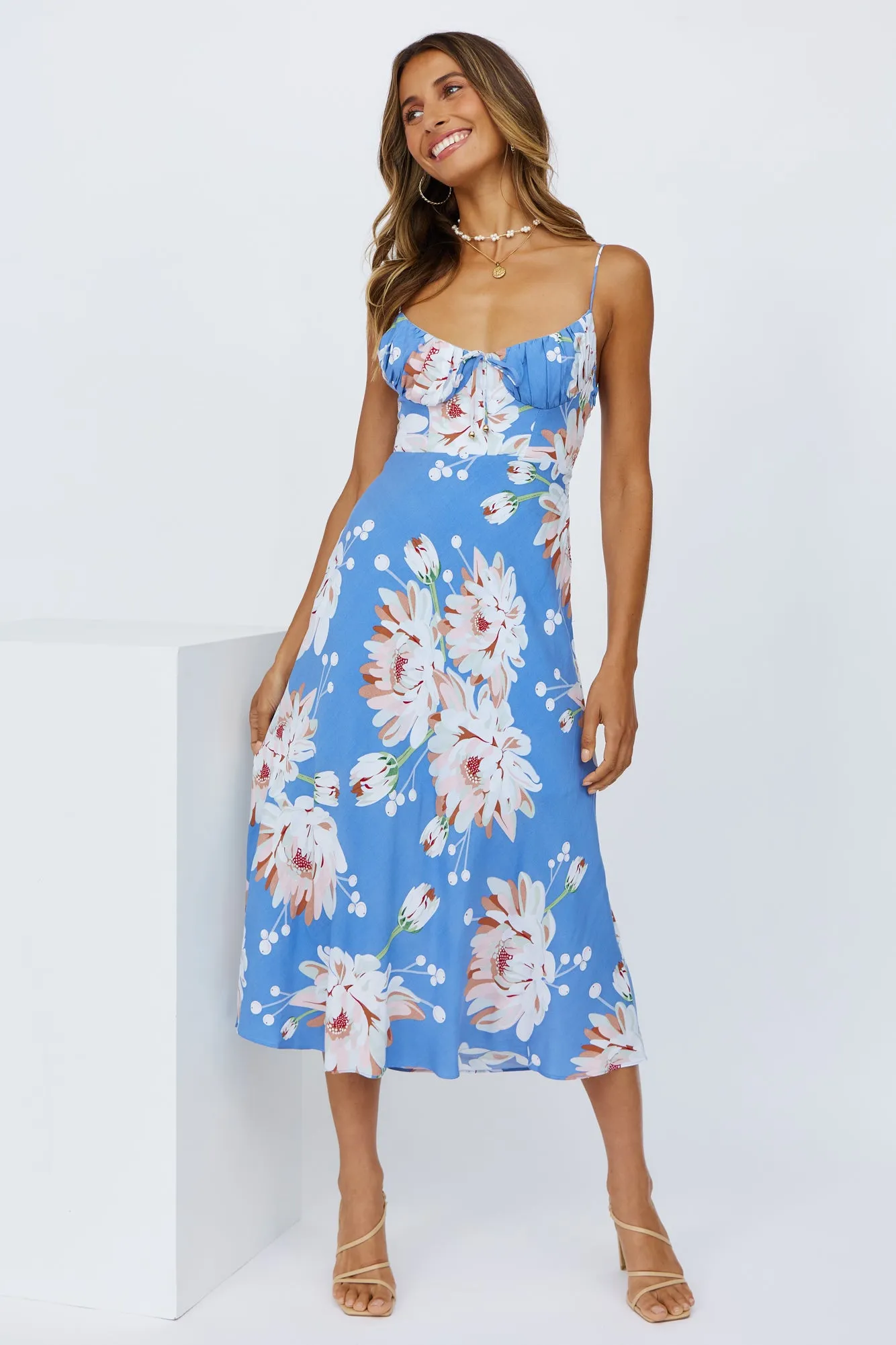 Sunshine Walks Midi Dress Blue sold by Hello Molly product image thumbnail 4