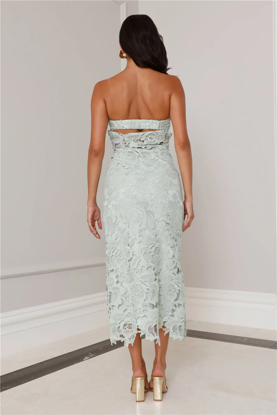 Timeless Classic Strapless Lace Maxi Dress Sage sold by Hello Molly product image thumbnail 4