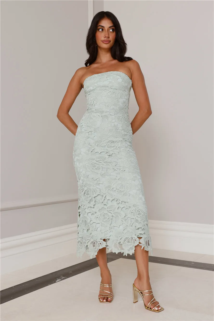 Timeless Classic Strapless Lace Maxi Dress Sage sold by Hello Molly product image thumbnail 2