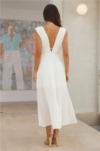 Sandy Beach Midi Dress White sold by Hello Molly