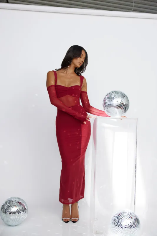 RUNAWAY Lamoura Midi Dress Wine sold by Hello Molly