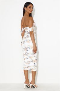 Elevating Fit Mesh Midi Dress White sold by Hello Molly