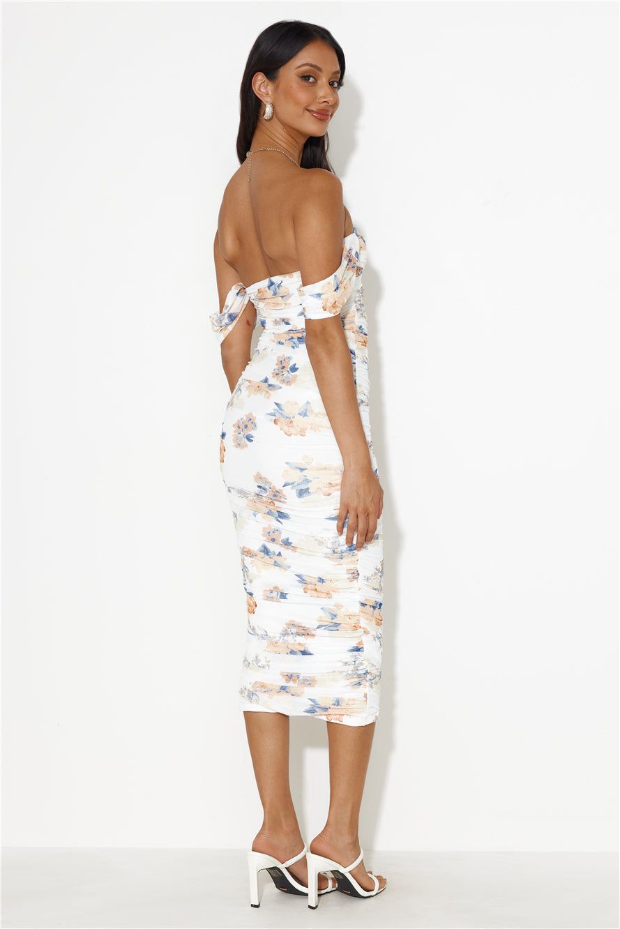 Elevating Fit Mesh Midi Dress White sold by Hello Molly product image thumbnail 4