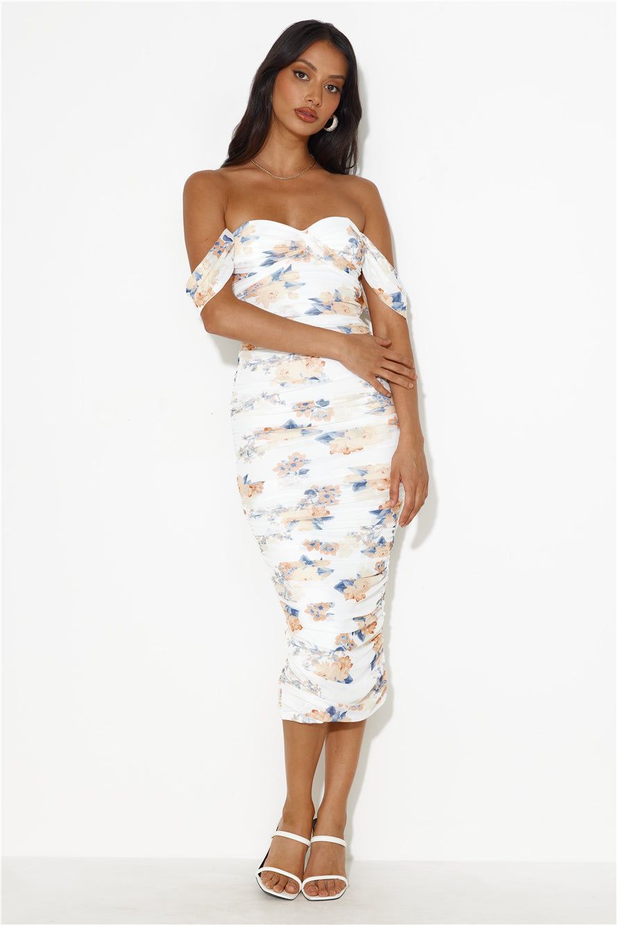 Elevating Fit Mesh Midi Dress White sold by Hello Molly