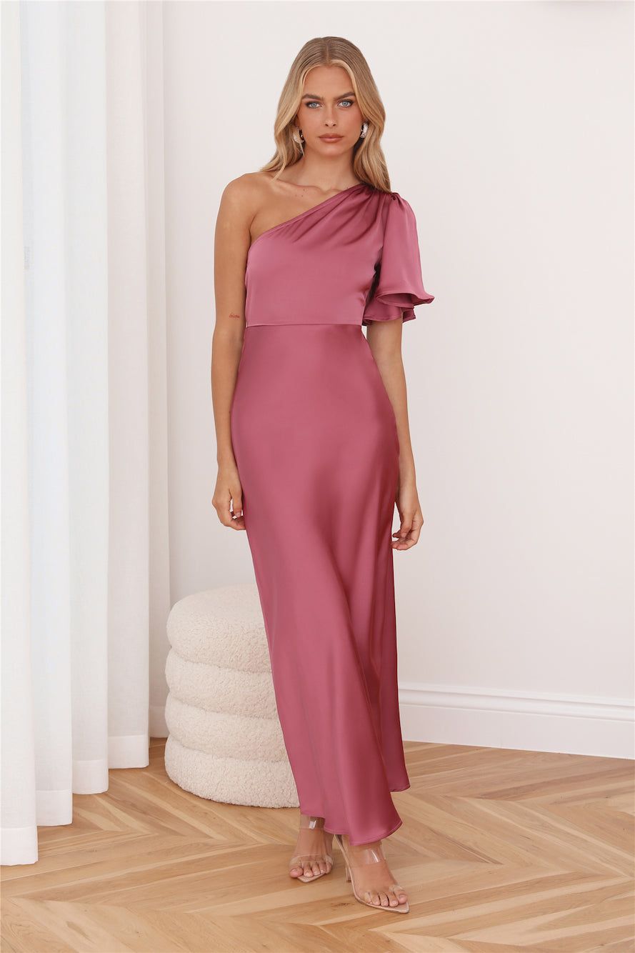 Classy Event Satin Maxi Dress Rose sold by Hello Molly