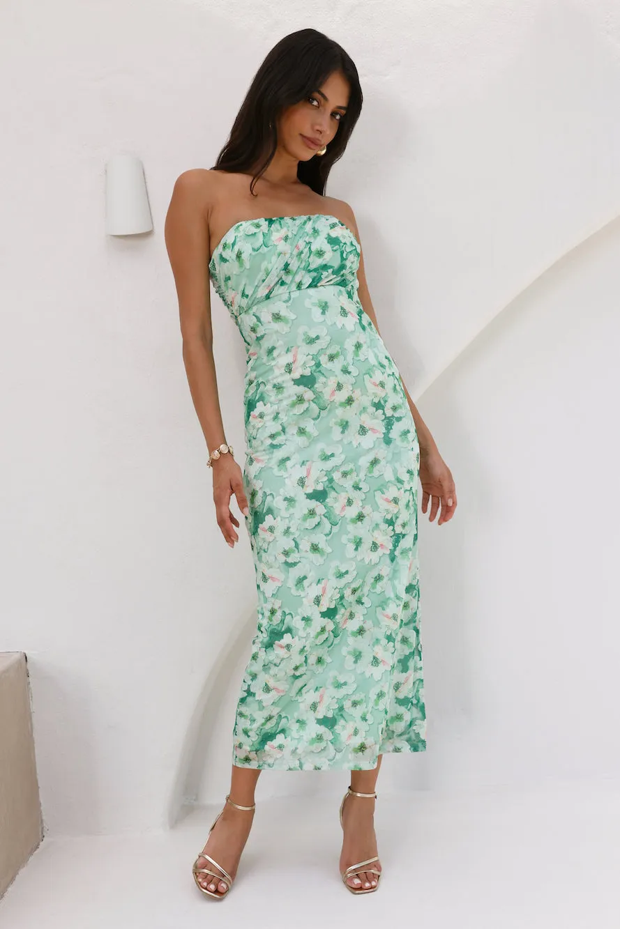 You Plus Me Strapless Mesh Maxi Dress Green sold by Hello Molly product image thumbnail 2