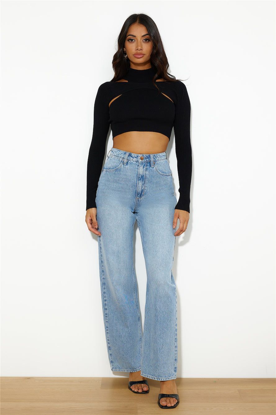 In Or Out Knit Crop Top Black sold by Hello Molly