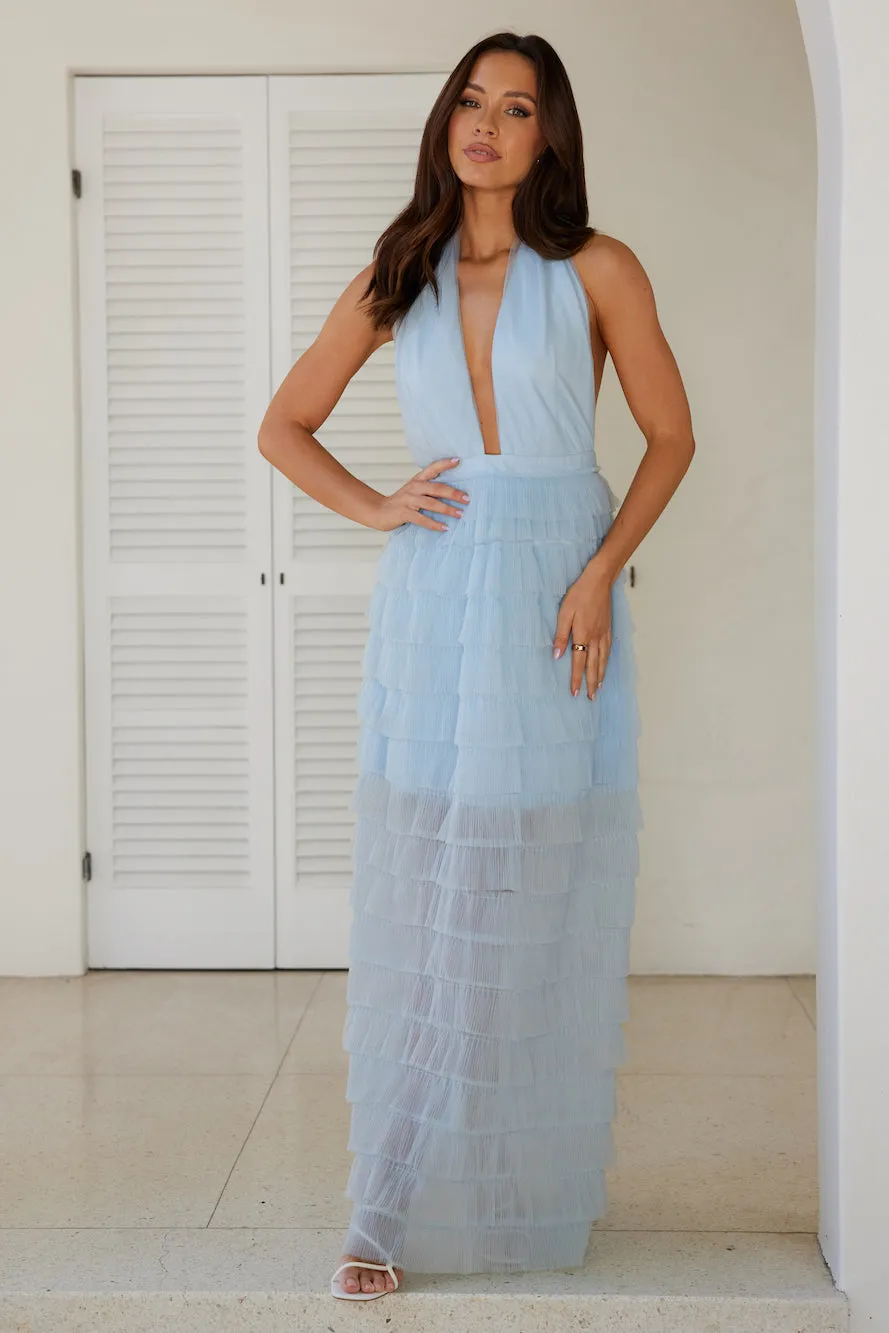 Unparalleled Magnificence Halter Mesh Maxi Dress Blue sold by Hello Molly product image thumbnail 5