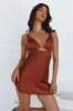 Silky Delight Satin Mini Dress Rust sold by Hello Molly