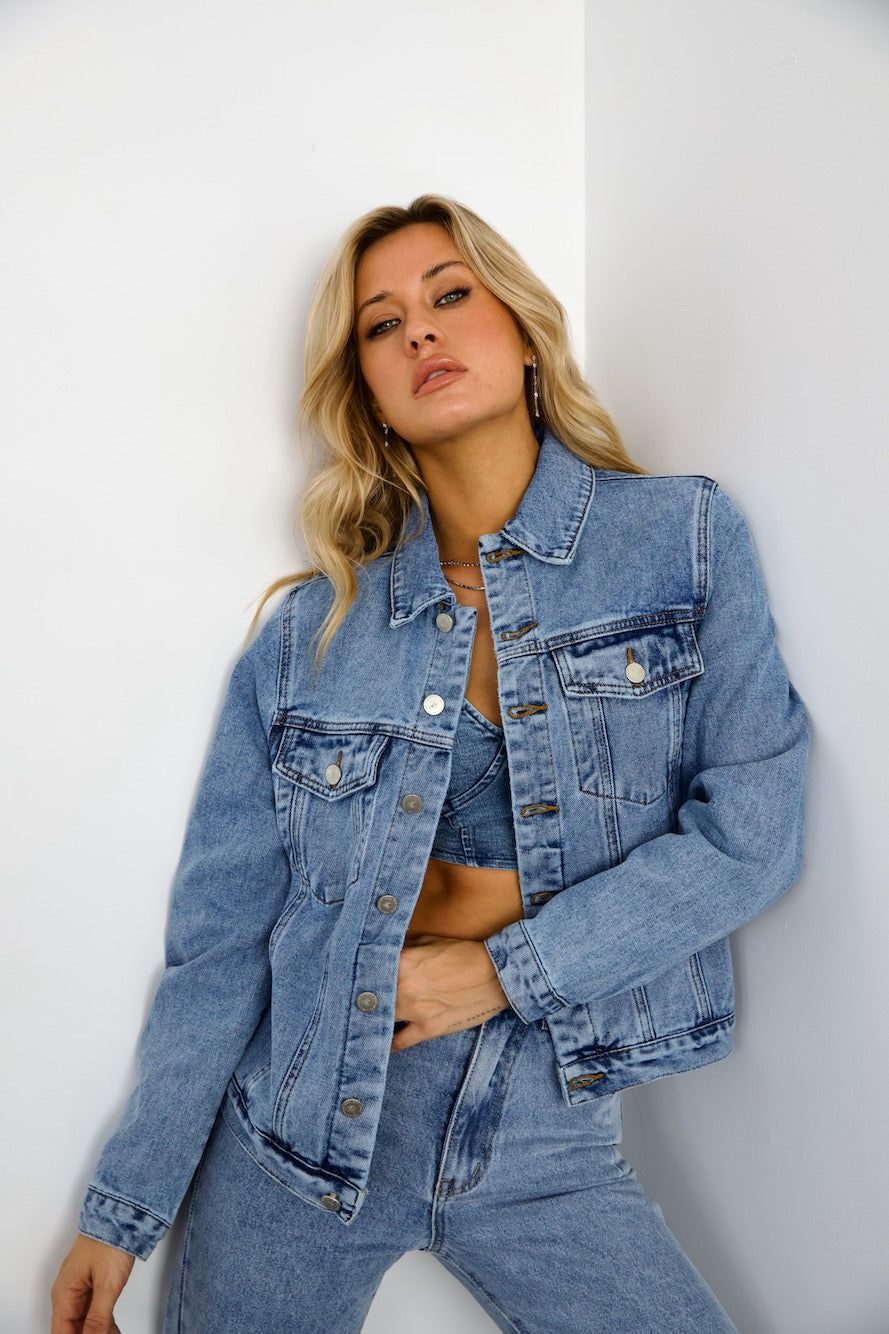 HELLO MOLLY DNM Denim Jacket Light Blue sold by Hello Molly product image thumbnail 4