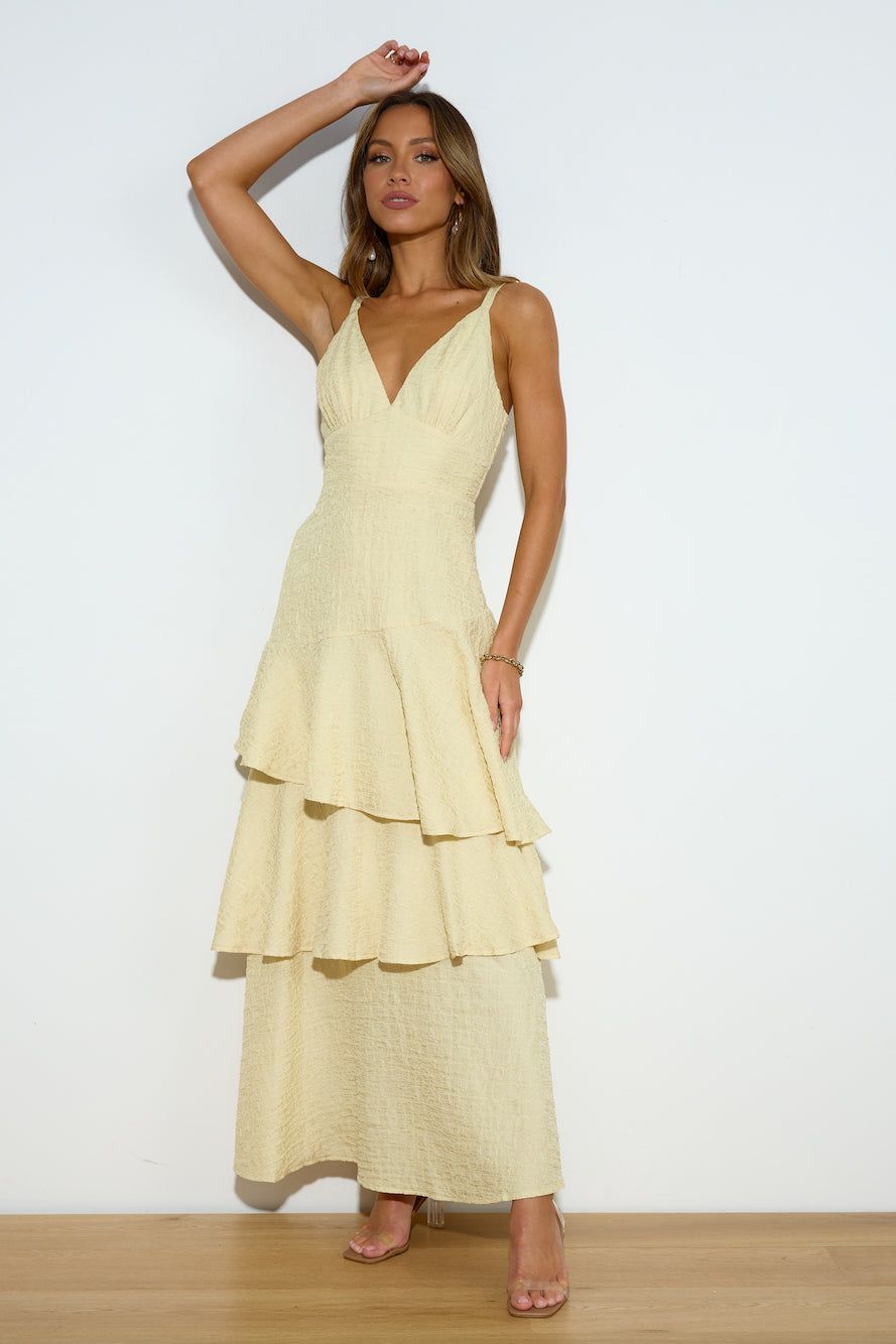 Red Carpet Entrance Maxi Dress Lemon sold by Hello Molly product image thumbnail 4