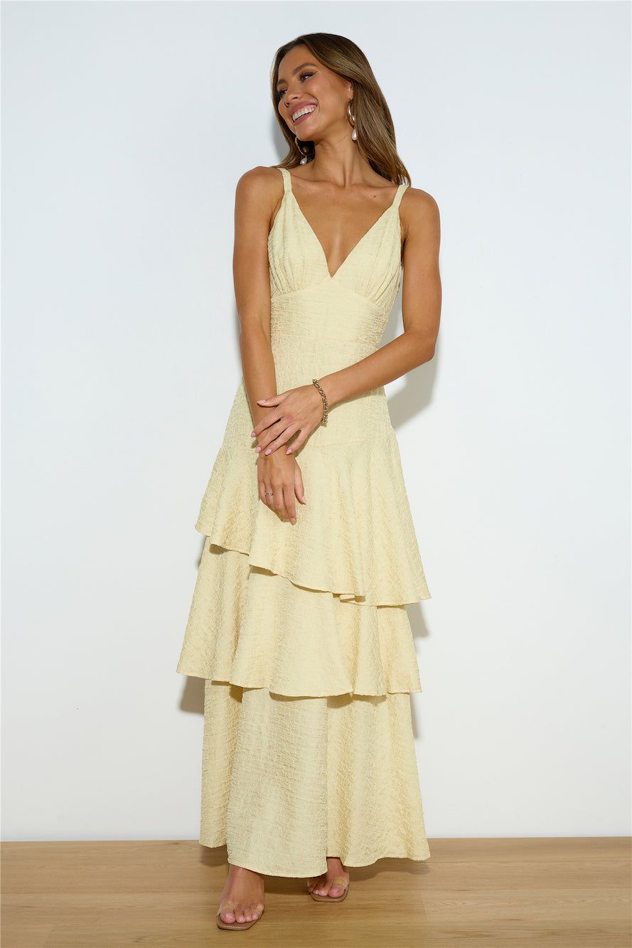 Red Carpet Entrance Maxi Dress Lemon sold by Hello Molly product image thumbnail 2