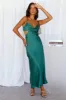 Purely Formed Satin Maxi Dress Green sold by Hello Molly