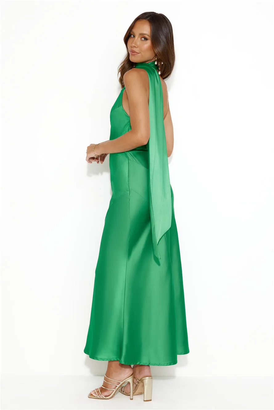 Glistening Star Satin Maxi Dress Green sold by Hello Molly product image thumbnail 5