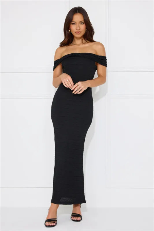 Fashion Fantasy Off Shoulder Maxi Dress Black sold by Hello Molly