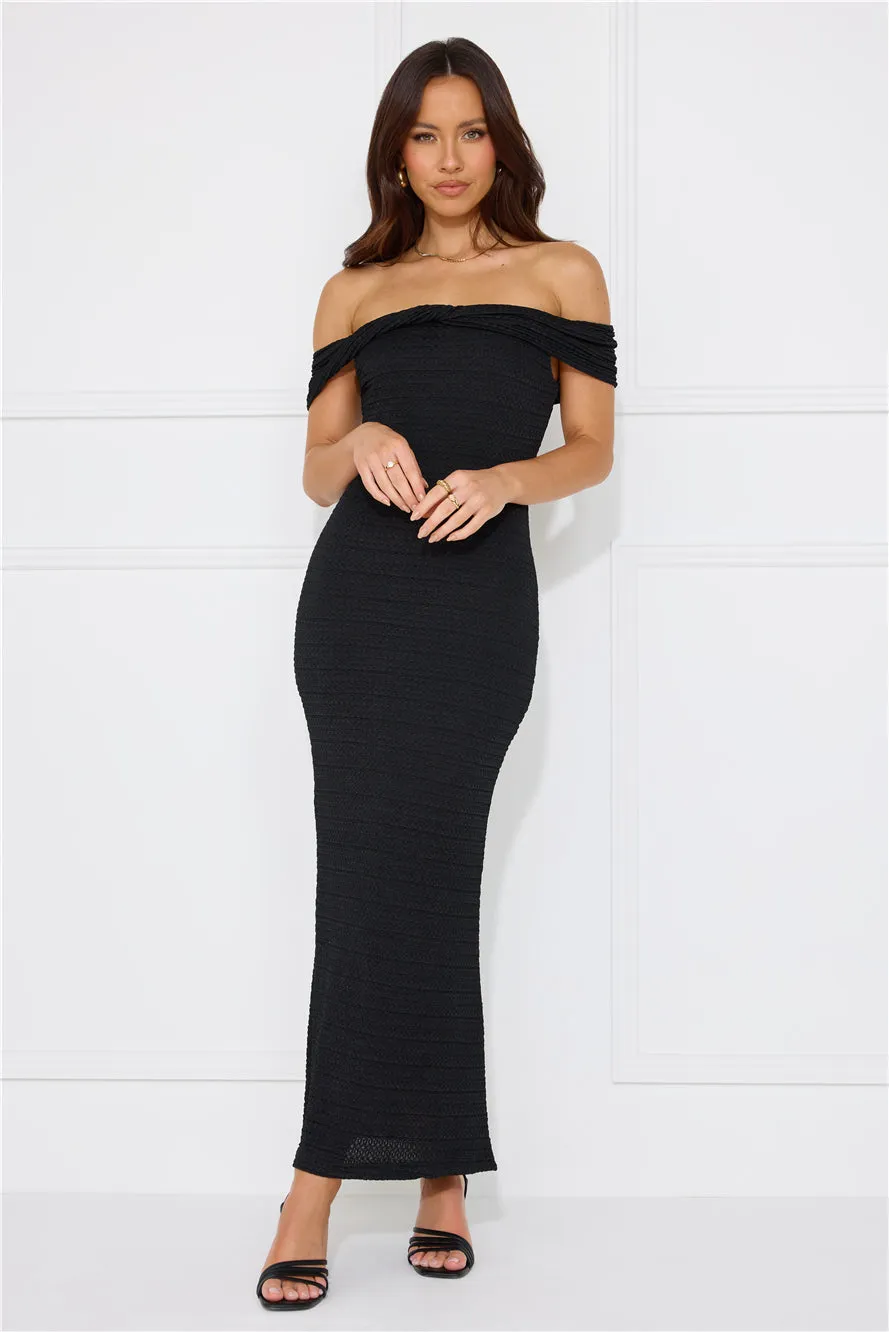 Fashion Fantasy Off Shoulder Maxi Dress Black sold by Hello Molly
