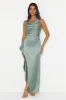 Stars Of Luxury Satin Maxi Dress Sage sold by Hello Molly